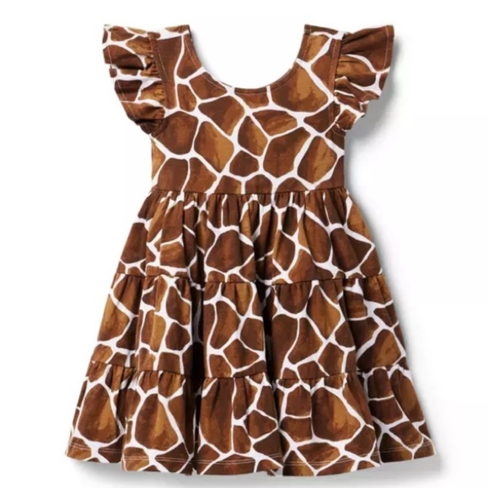 Janie and Jack Brown Animal Print Dress